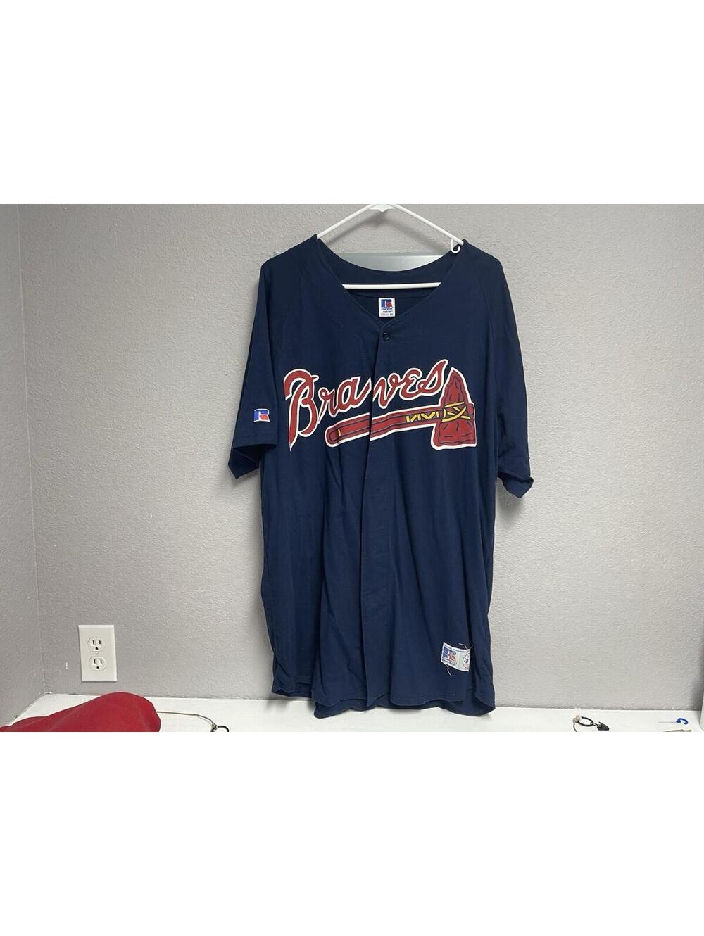 VTG Russell Athletic Nublend Chipper Jones Jersey Size XXL